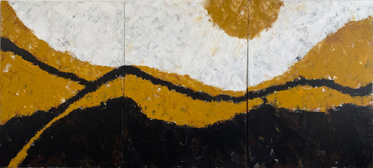 "Made it to Sunrise" Abstract Painting 108" w x 48"h by artist Raymond McKenzie