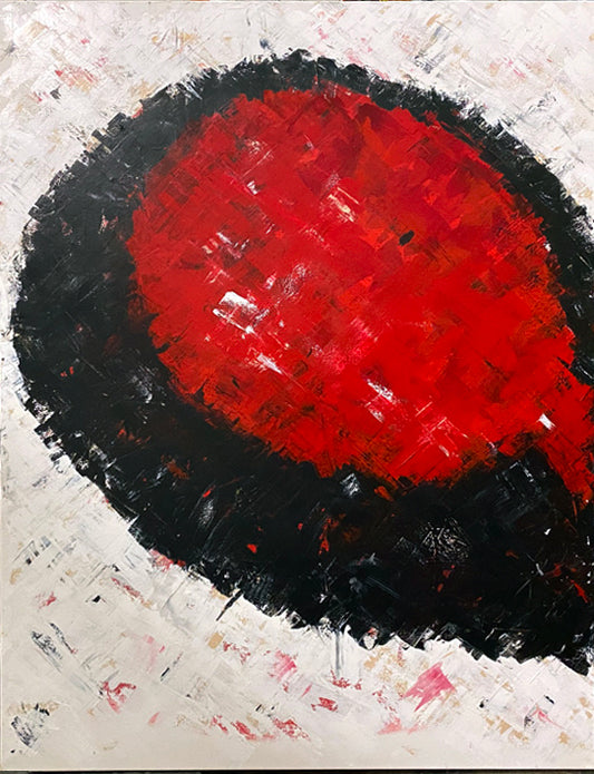 Balloon Rouge Acrylic Abstract Painting 36" w x 48"h by artist Raymond McKenzie