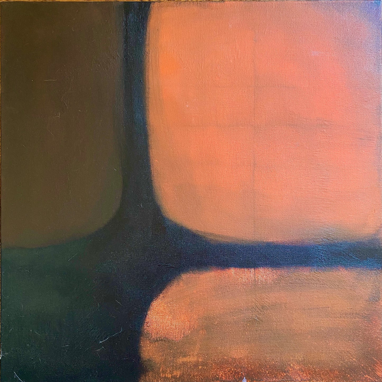 Orange Brown Separate United Acrylic Abstract Painting 20" x 20"