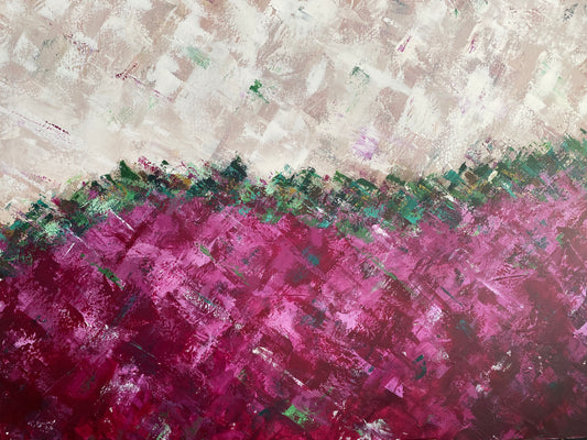 "Violet's Morning" Abstract Acrylic Painting 36" h x 48" w