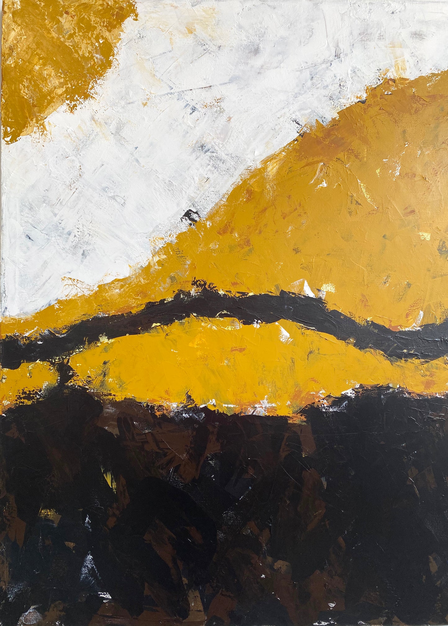 "Made it to Sunrise" Abstract Painting 108" w x 48"h by artist Raymond McKenzie