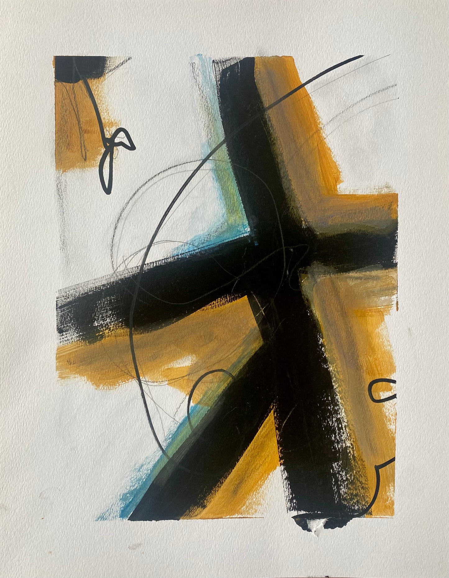 Acrylic and Graphite Abstract B 11” c 14”